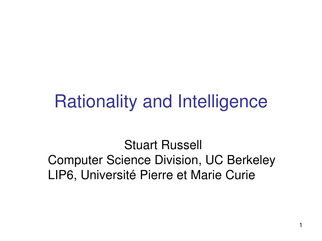 rationality and intelligence