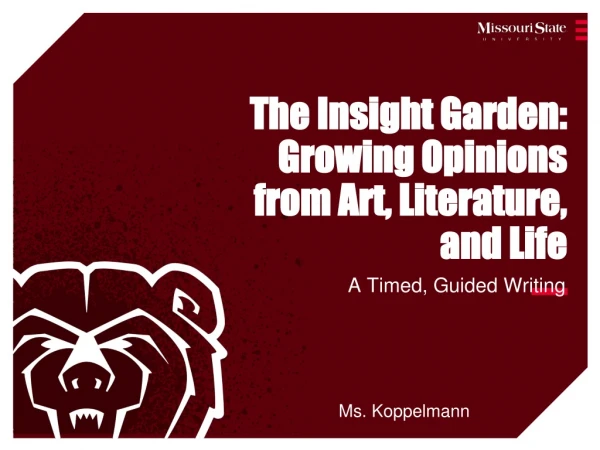 The Insight Garden: Growing Opinions from Art, Literature, and Life