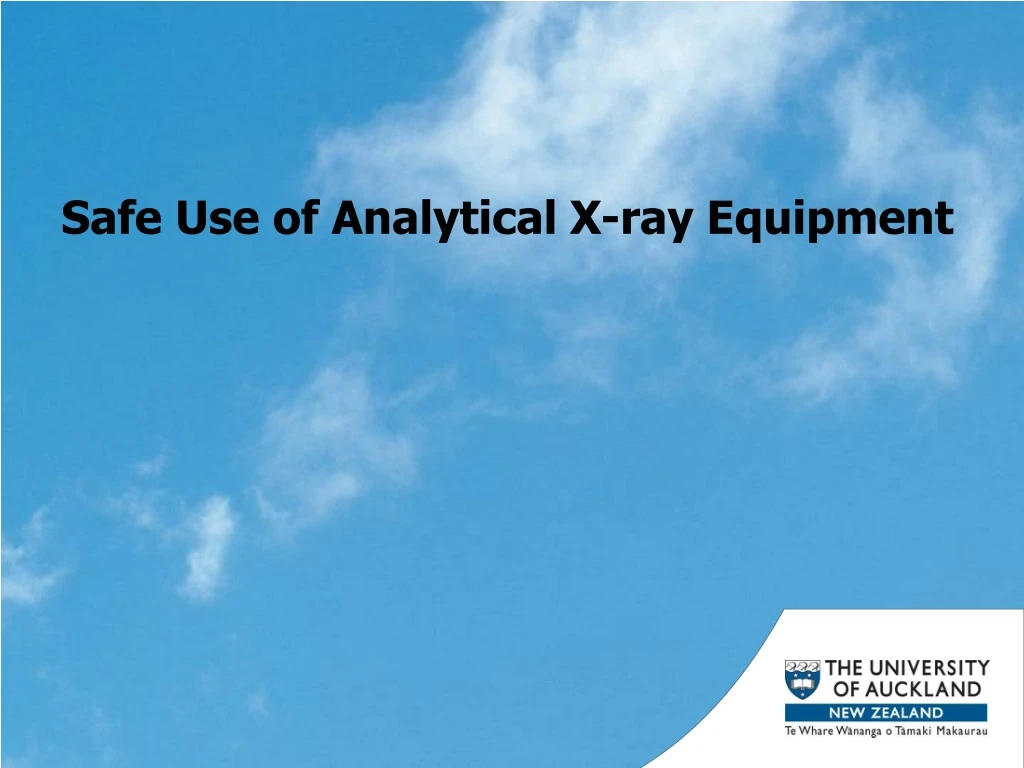 safe use of analytical x ray equipment