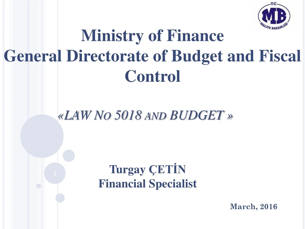 law no 5018 and budget
