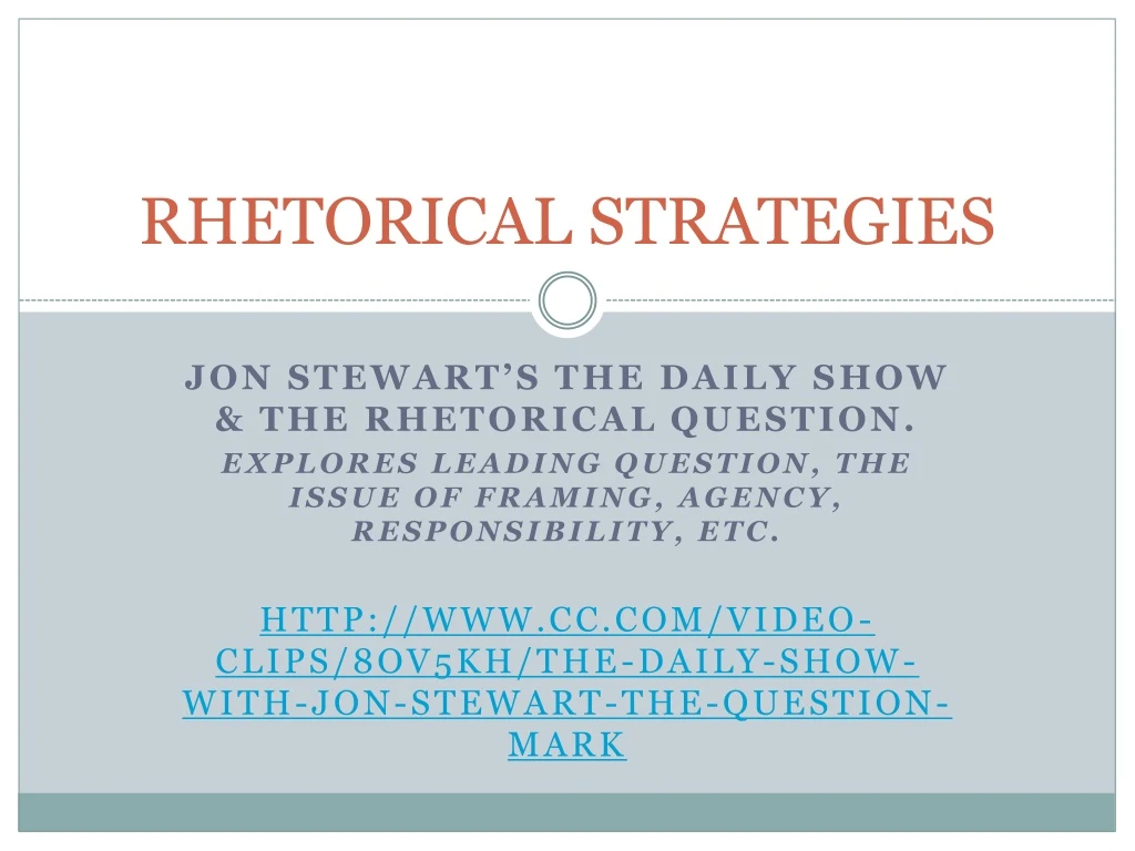 rhetorical strategies