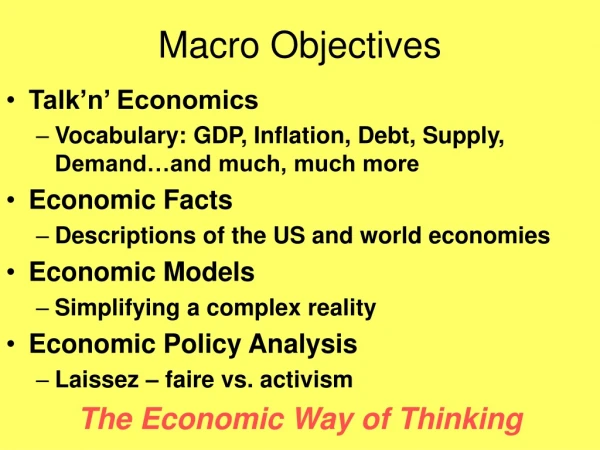 Macro Objectives
