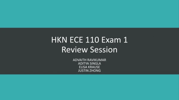HKN ECE 110 Exam 1 Review Session