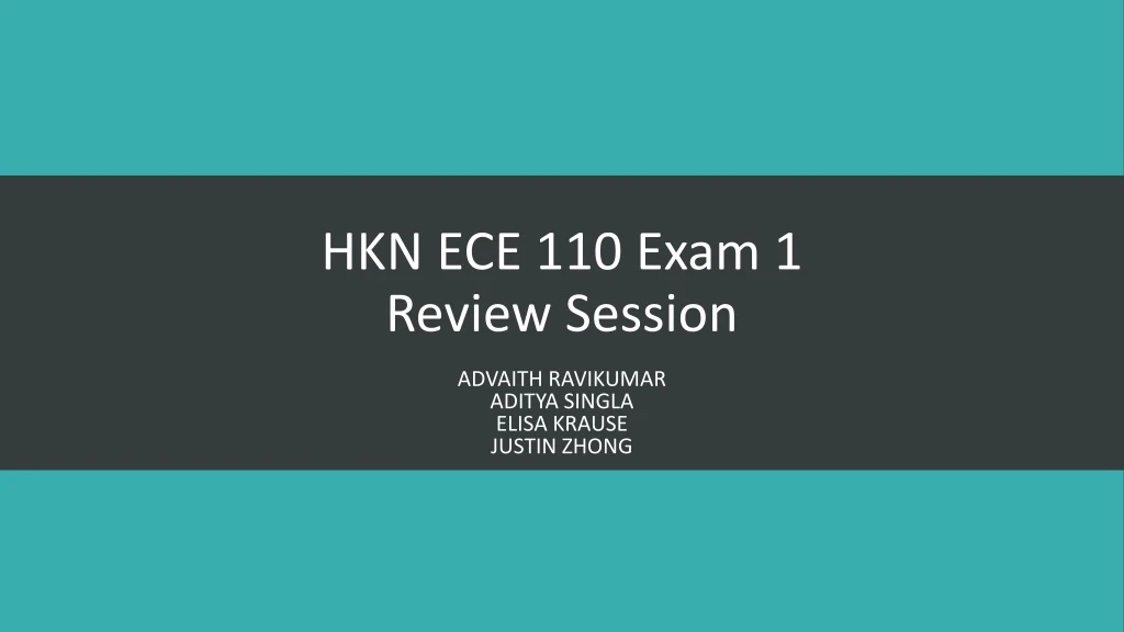 hkn ece 110 exam 1 review session