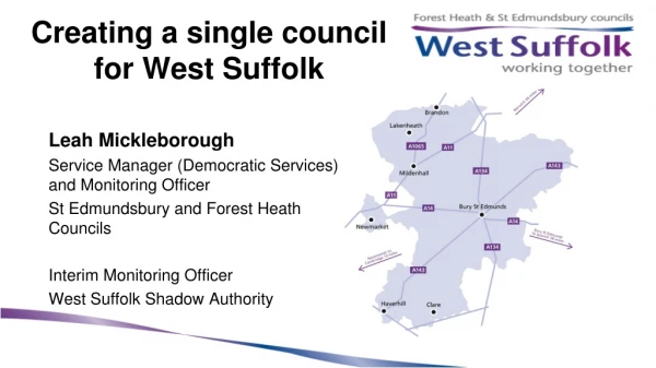 Creating a single council for West Suffolk
