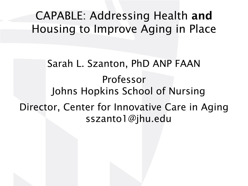 capable addressing health and housing to improve