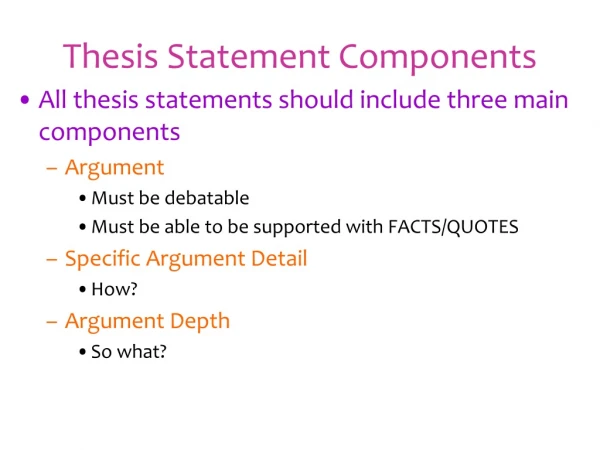 Thesis Statement Components