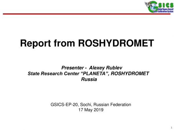 Report from ROSHYDROMET