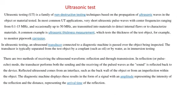 Ultrasonic test