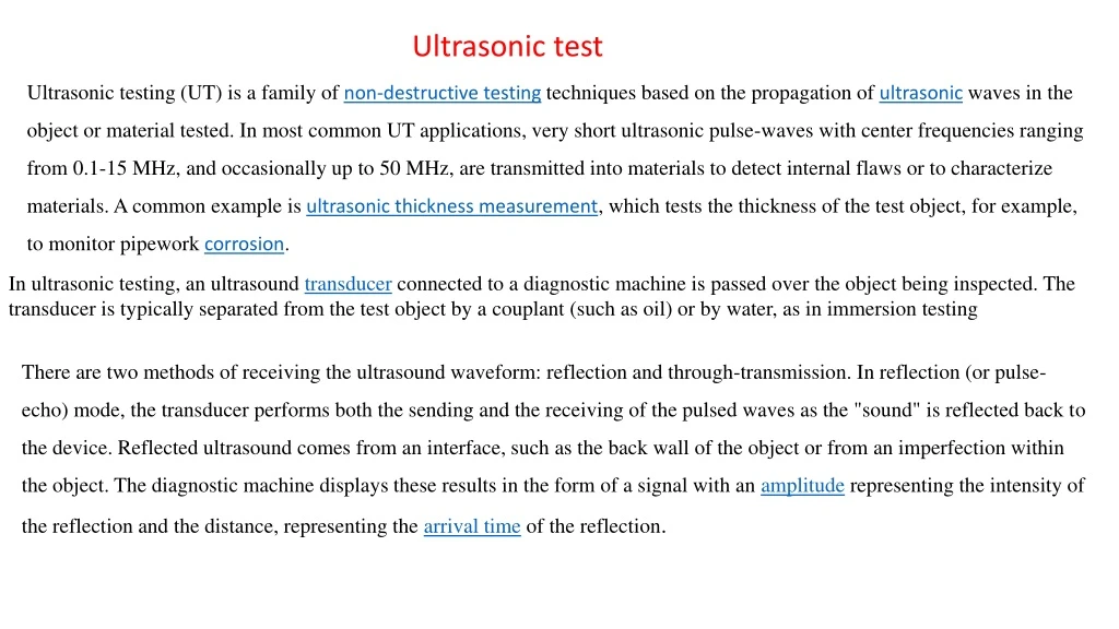 ultrasonic test