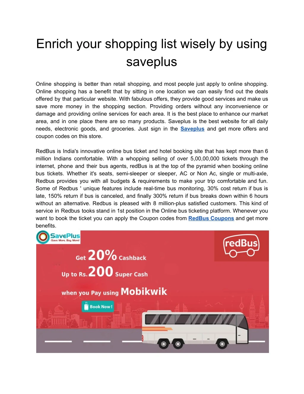 enrich your shopping list wisely by using saveplus