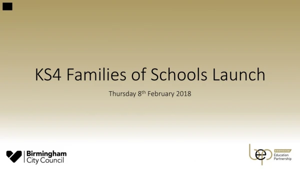 KS4 Families of Schools Launch