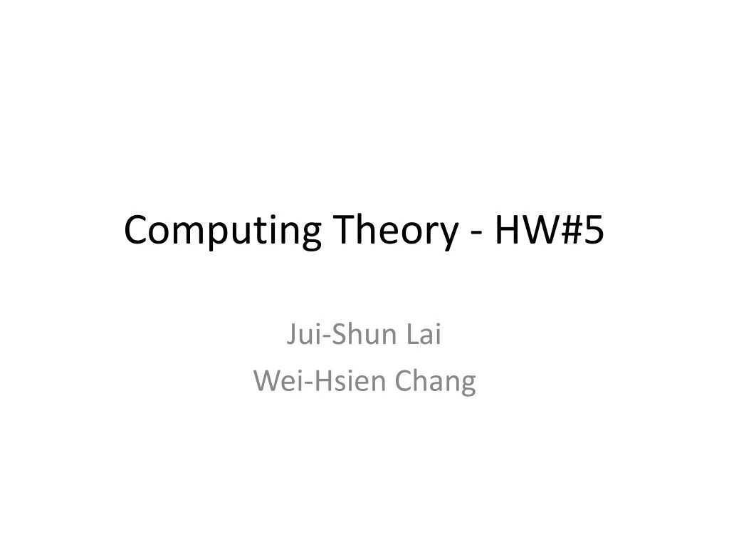 computing theory hw 5