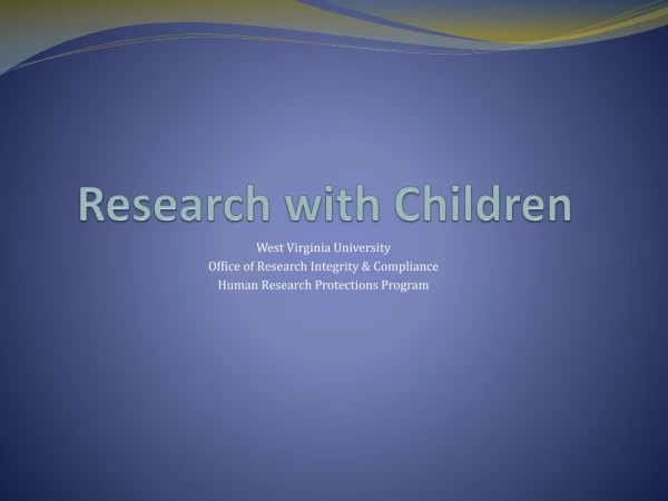 Research with Children