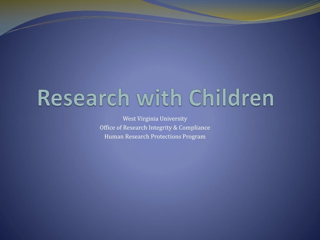 research with children