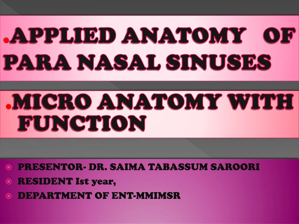 applied anatomy of para nasal sinuses
