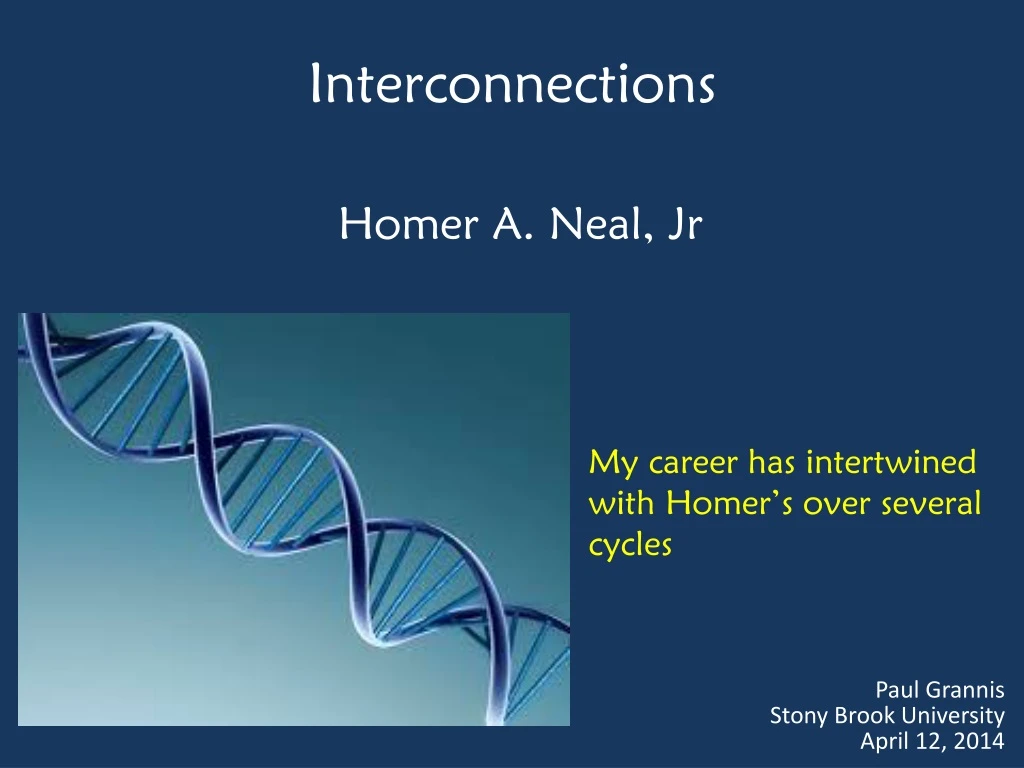 interconnections homer a neal jr