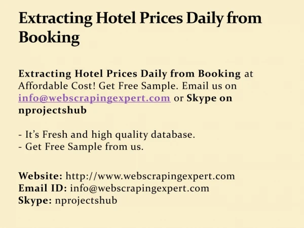 extracting hotel prices daily from booking