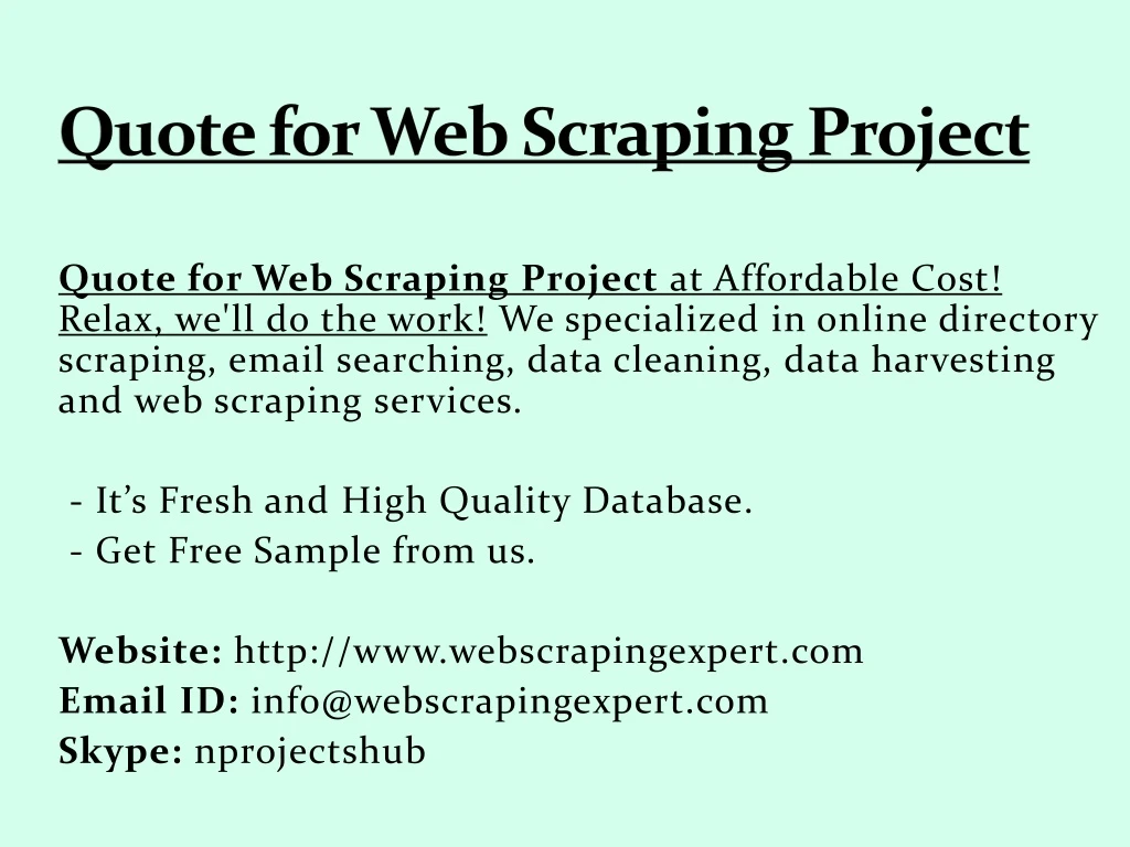 quote for web scraping project