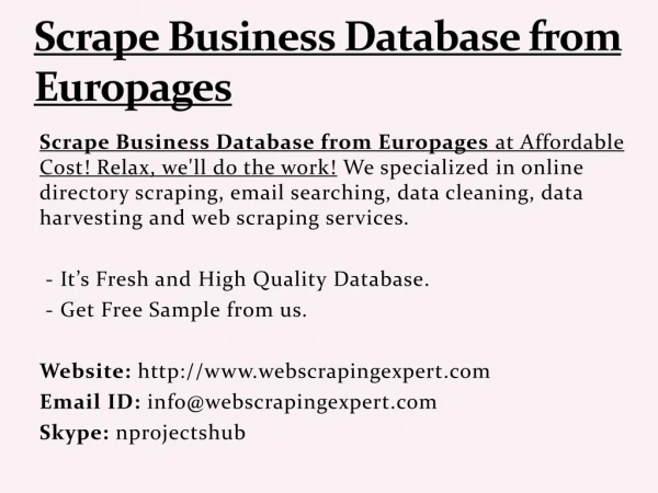 scrape business database from europages