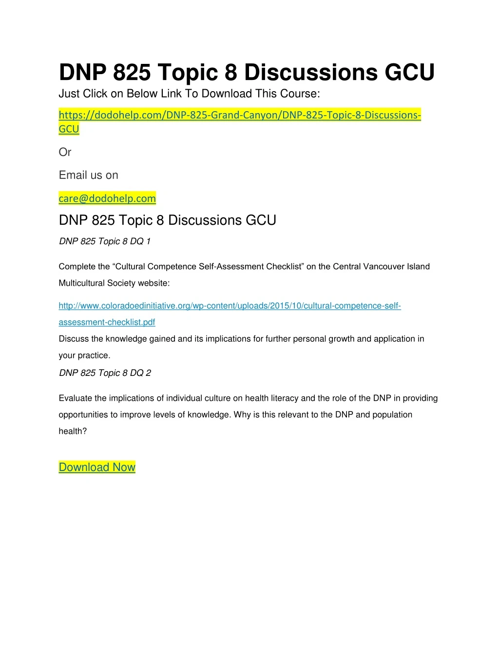 dnp 825 topic 8 discussions gcu just click