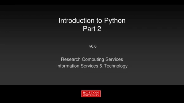 Introduction to Python Part 2 v0.6
