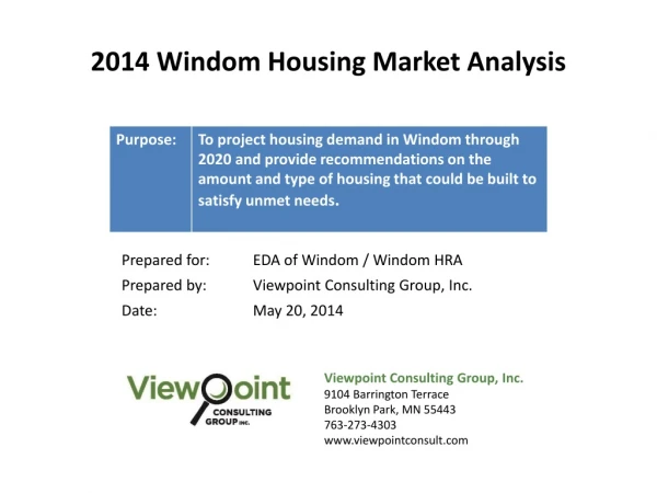 2014 Windom Housing Market Analysis