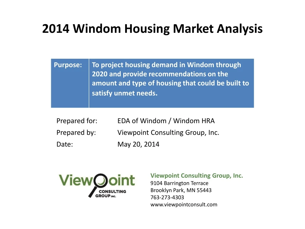 2014 windom housing market analysis