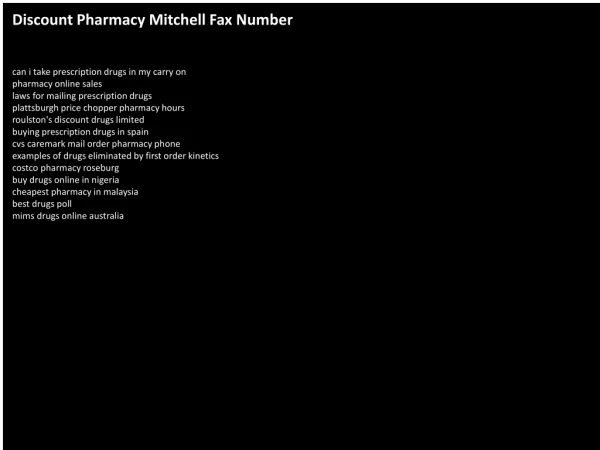 Discount Pharmacy Mitchell Fax Number