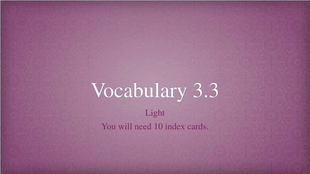 vocabulary 3 3