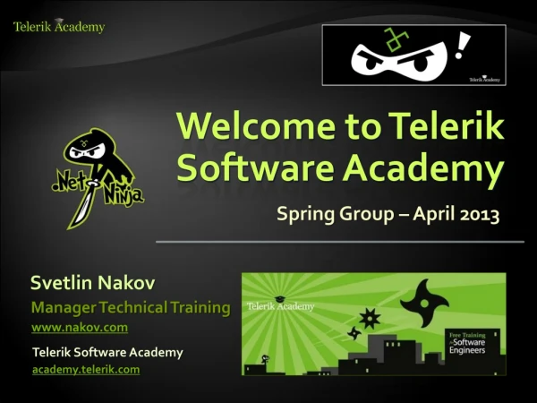 Welcome to Telerik Software Academy
