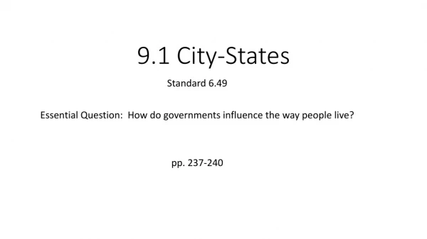 9.1 City-States