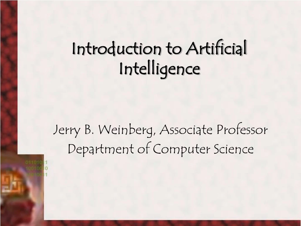 introduction to artificial intelligence