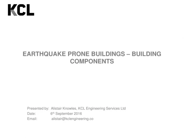 Earthquake Prone Buildings – Building Components