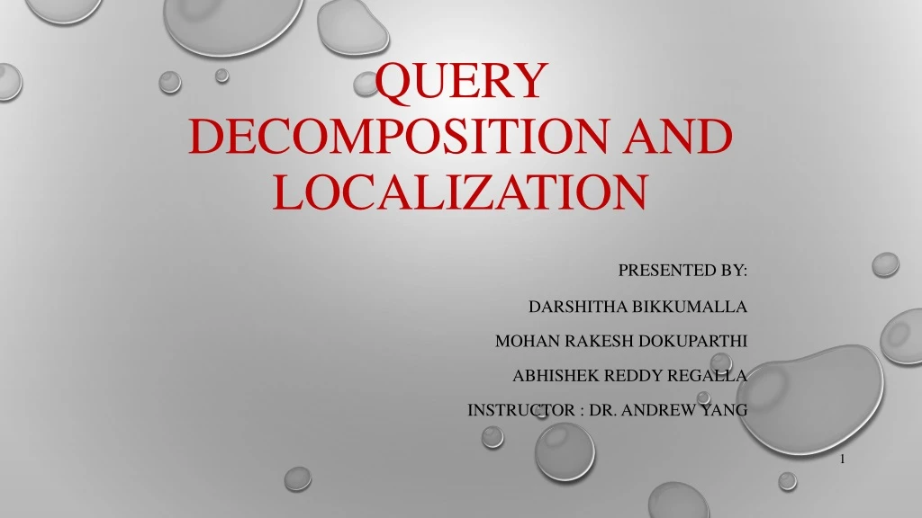 query decomposition and localization