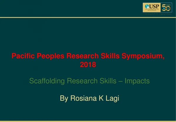 Pacific Peoples Research Skills Symposium, 2018