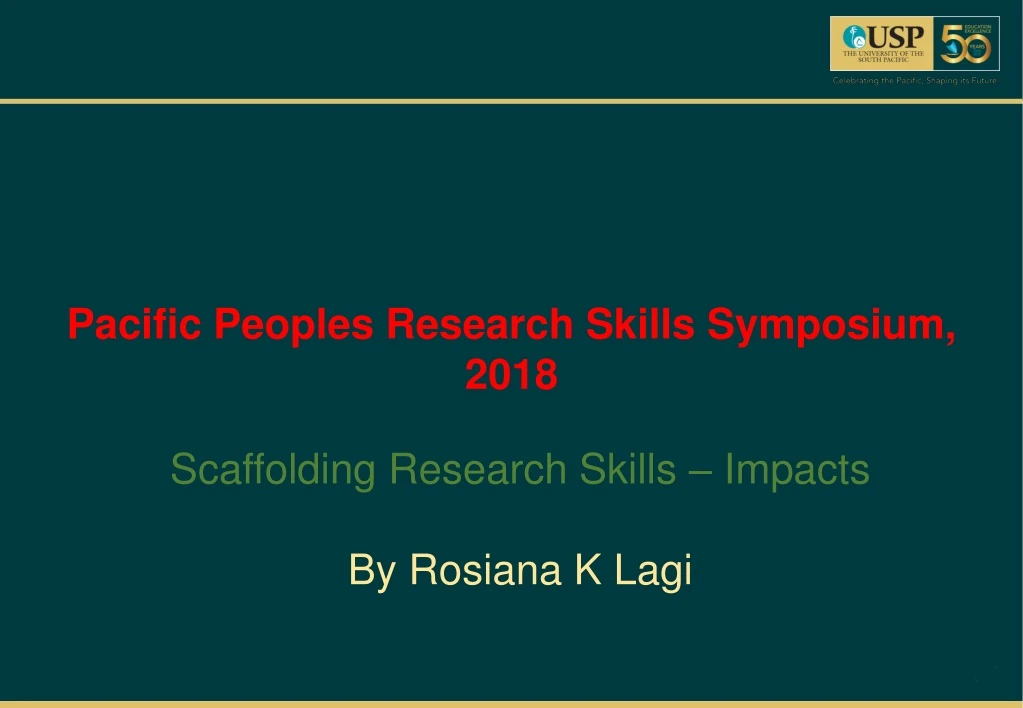 pacific peoples research skills symposium 2018