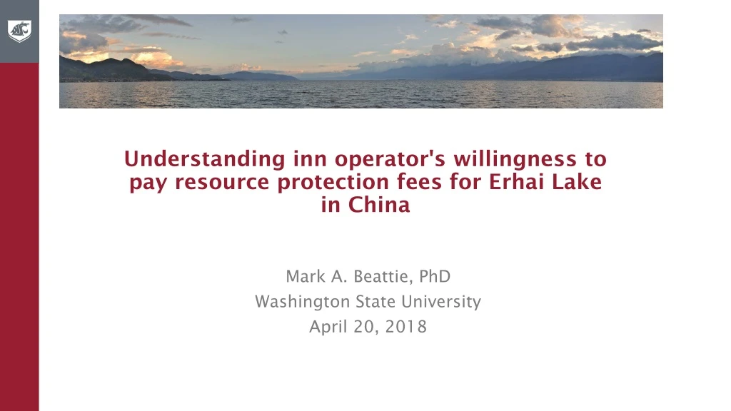 understanding inn operator s willingness to pay resource protection fees for erhai lake in china