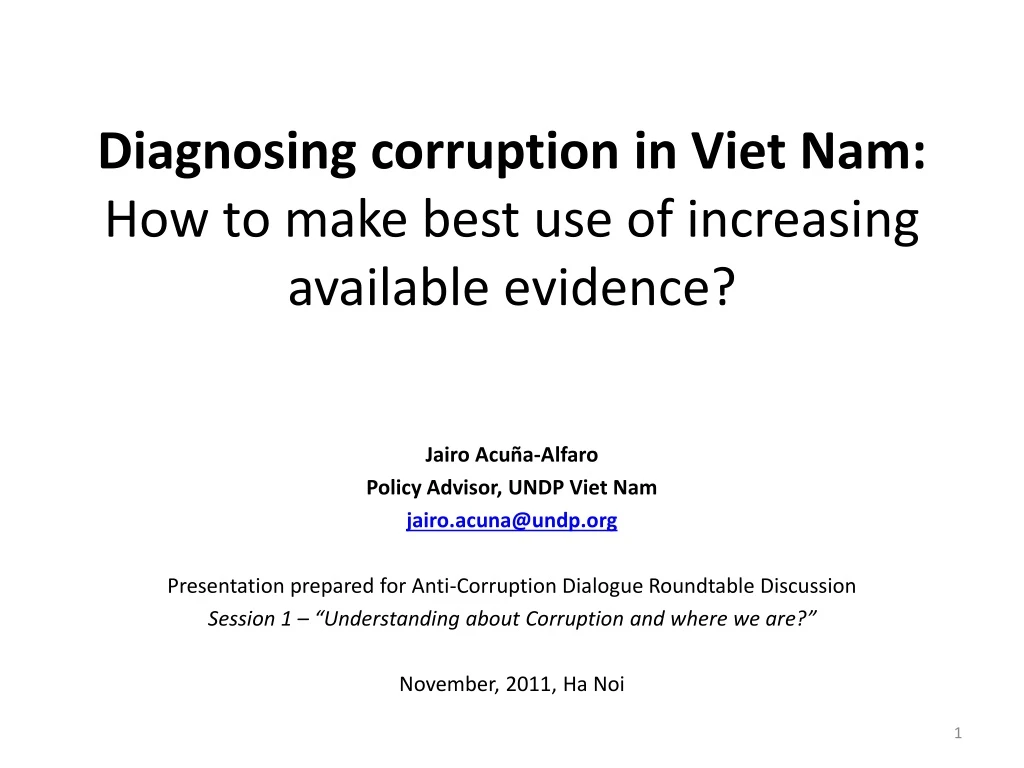 diagnosing corruption in viet nam how to make best use of increasing available evidence