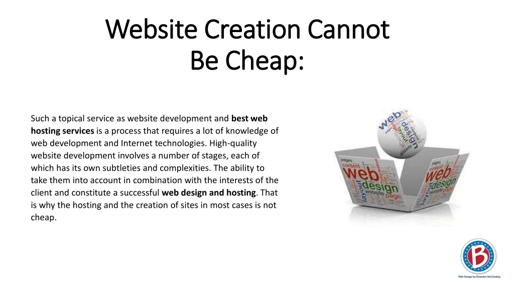 website creation cannot be cheap
