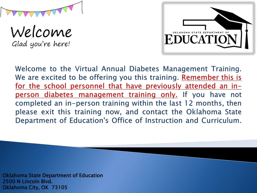 welcome to the virtual annual diabetes management