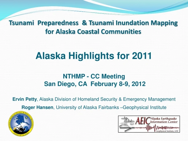 Tsunami Preparedness &amp; Tsunami Inundation Mapping for Alaska Coastal Communities