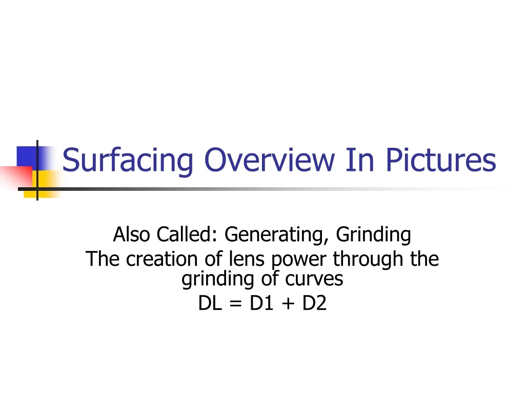 surfacing overview in pictures