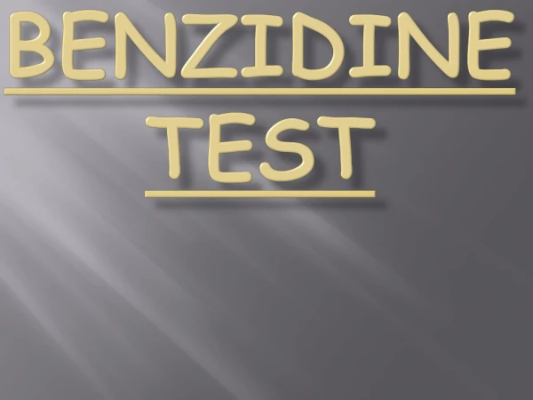 Benzidine Test