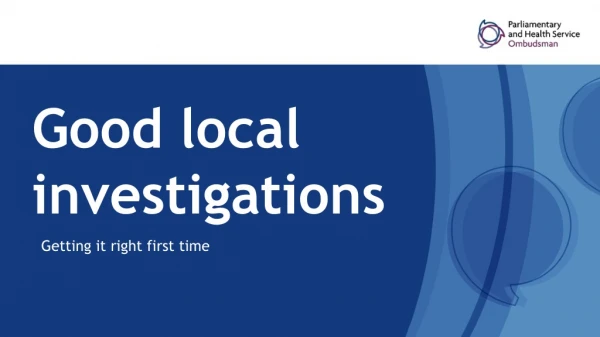 Good local investigations