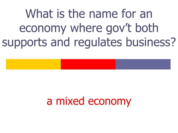 What is the name for an economy where gov’t both supports and regulates business?