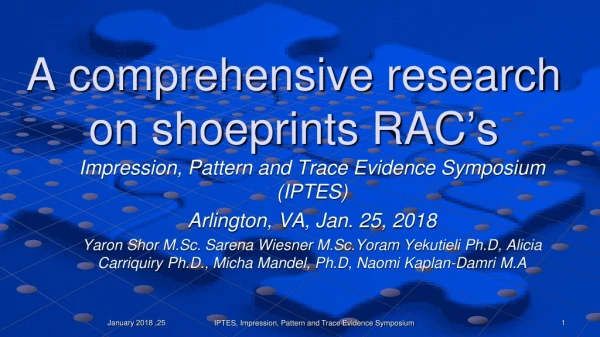 A comprehensive research on shoeprints RAC’s