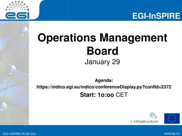 Operations Management Board January 29