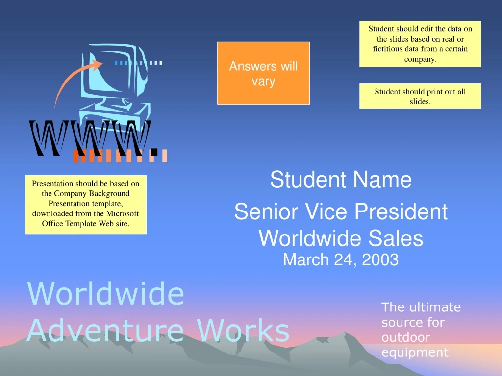 student name senior vice president worldwide sales