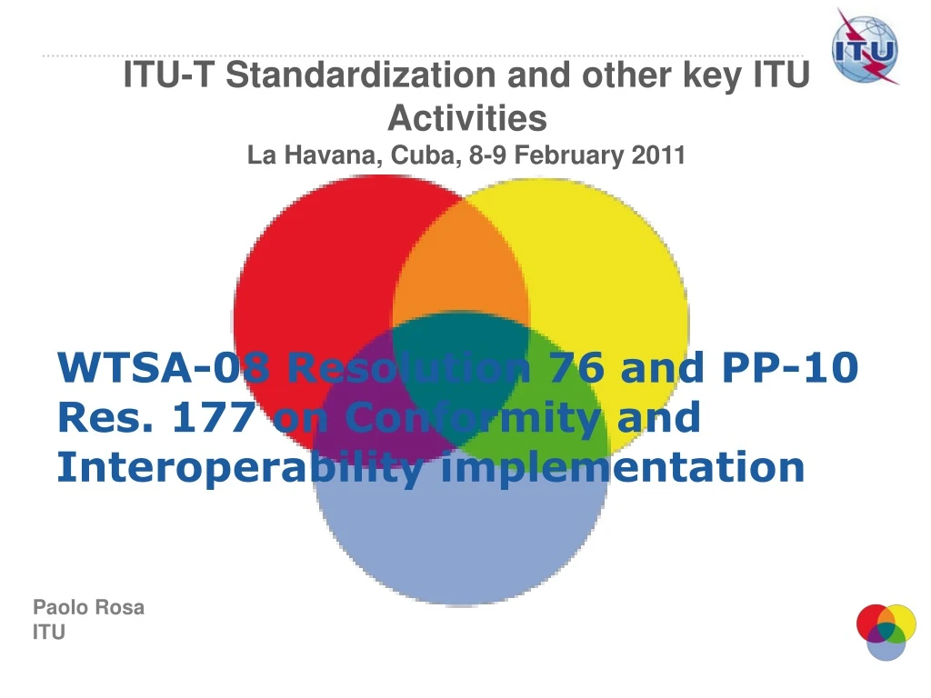 itu t standardization and other